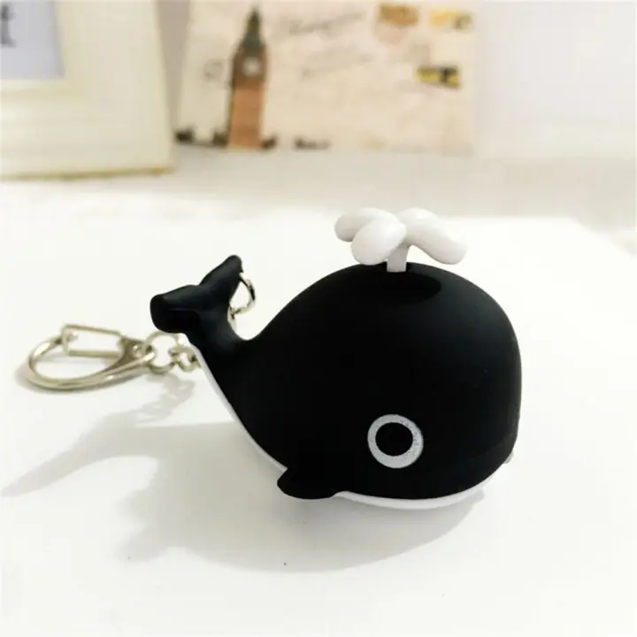 LLavero de ballena de mar con luz de sonidos bonitos, llavero luminoso con sonido LED de ballena, linterna de dibujos animados, llavero LED de Animal, juguetes para niños - 1