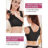 Postoperatorio para mujer, camiseta sin mangas de compresión con cierre frontal, sujetador deportivo de yoga con - details 5