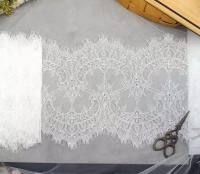 Encaje de Largo 3 METER en Negro y Blanco para Decoración de Ropa y Artesanía. Material de Tela de Malla. Accesorio de Barba y Pestañas No Elástico para DIY y Bodas - details 2