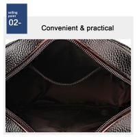Bolso bandolera para hombre, piel auténtica de becerro, suave,bandolera cruzada de hombro, informal - details 8