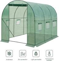 Invernadero 300x200x200cm, Invernadero de película resistente al invierno, Tienda de tomate con puerta 6 ventanas verde - details 3