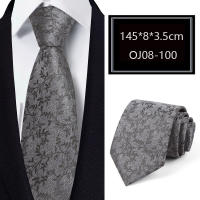 Corbata De Lienzo Clásica Para Hombre 56 Colores Floral Rayada 8cm Jacquard Para Negocios Bodas Y Fiestas Moda Adulto Material Poliéster - details 6