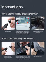 Baseus-martillo de seguridad para ventana de coche, herramienta afilada, martillo de emergencia - details 13