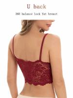 Top de Encaje Cómodo Lencería Sin Cable con Diseño Hueco para Mujeres 2pcs de Ropa Interior Sexy de Color Sólido - details 5