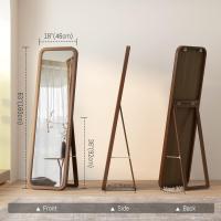 160 x 46 cm Espejo de Pared Grande, Espejo de Cuerpo Entero Marco de Madera, Espejo Pared Madera Rectangular, Moderno Espejo pie Pare Dormitorio Vestuario, Madera - details 10