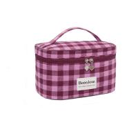 Bolsa de maquillaje a cuadros de gran capacidad, bolsa de aseo de viaje cuadrada de estilo coreano, bolsa de almacenamiento, bolsa de cosméticos de mano para mujer - details 5
