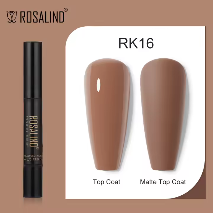ROSALIND-Bolígrafo de esmalte de uñas de Gel, serie de colores sólidos de 68 colores, 5ml, estilo de moda, pluma de esmalte de uñas de Gel de larga duración, lámpara UV para arte de uñas - 1