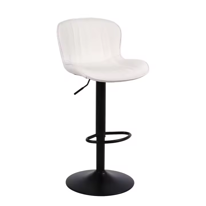 Taburetes de cocina, taburetes de bar regulables en altura, con respaldo y reposapiés, taburetes altos para cocina, bar y comedor, gris claro - 1