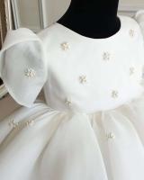 2024 Vestido de princesa dulce con cuello redondo blanco Primavera y otoño Bebé de Año Nuevo para niñas - details 0
