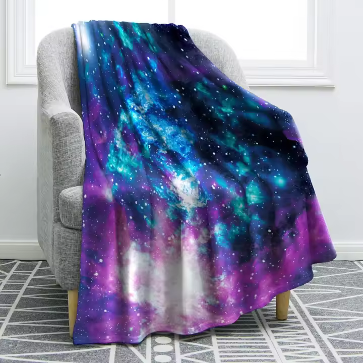 Manta de galaxia, regalos para adultos y niños, regalo con temática espacial para mujeres, hombres, niñas y niños, decoración de galaxia para el hogar, dormitorio, sala de estar, cama, sofá - 1