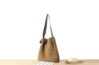 Estilo marino versátil cuerda de papel bolsa trenzada correa de hombro anudada nicho de vacaciones bolsa trenzada bolsa de playa - details 1