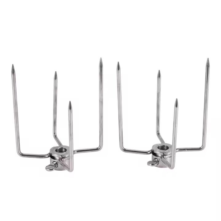 2 uds asador para barbacoa, tenedores para carne, abrazadera para parrilla, palillos para carne, pincho para barbacoa de acero inoxidable - 1