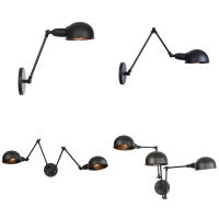 Lámpara de pared Retro para decoración Industrial del hogar, iluminación de baño, sombra de hierro E27, Edison, 1/2/3 luces - details 0