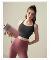 Sujetador deportivo de una pieza con bloques de Color para mujer, sujetador de Yoga para correr de alta intensidad a prueba de golpes, chaleco de Fitness adelgazante de alta elasticidad - details 9
