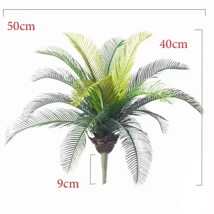 Sute -Palmera artificial de 40cm, planta tropical de plástico, hojas, frente falsa para decoración de bodas y jardín de casa - 1