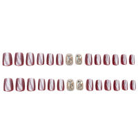 Puntas de uñas postizas elegantes con diseño de luna blanca para - details 4