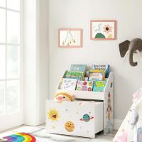 Estantería de Juguetes Móvil Multifuncional con 3 Compartimentos Caja de Libros Infantil con Ruedas - details 3