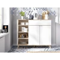 Mueble Auxiliar de cocina, color Blanco/Natural, 102x120x40 cm - details 1