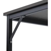Mesa de ordenador de 100 cm, mesa de trabajo con estante, robusta y fácil de instalar, madera y metal, diseño moderno, estilo industrial - details 25