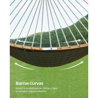 Hamaca Doble Tapizada Hamaca de Jardín con Barras Curvas de Bambú Separables - details 9