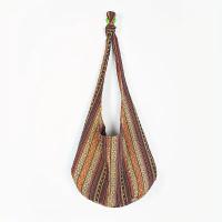 Bolso Cruzado Retro a Rayas Bohemio Diseño de Bloque de Color Vibrante, Correa Fija, Abierto, Gran Capacidad, Duradero Poliéster para Ocasiones Casuales y Festivas - details 2