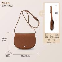 Elegante riñonera marrón para mujer con ribete metálico, bolso de hombro, bolsa para lápiz labial de PU, mochila de lujo de alta gama - details 4