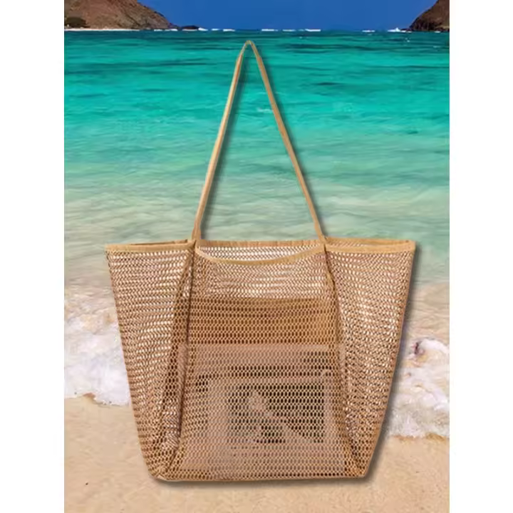 Bolsos para Mujer Tote Malla, Plegable y Impermeable, Versátil, Capacidad Grande, Ideal para Playa, Camping y Viajes - 1