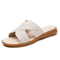 Nuevas zapatillas de cuero de diseñador blanco de alta calidad, zapatillas de mujer antideslizantes, modernas, lujosas y de bajo precio - details 1