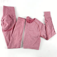 conjunto de yoga para mujer sin costuras ropa deportiva de gimnasio con manga larga sujetador de alto cinturón leggings de gimnasio traje deportivo - details 96