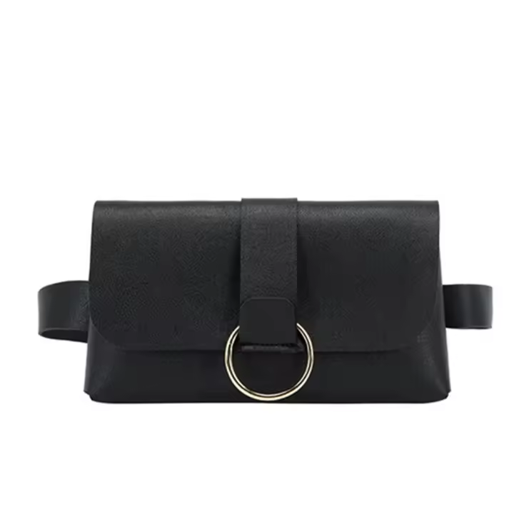 Monedero de PU 2 en 1 para mujer, Mini riñonera de cuero con solapa, cinturón para teléfono móvil - 1