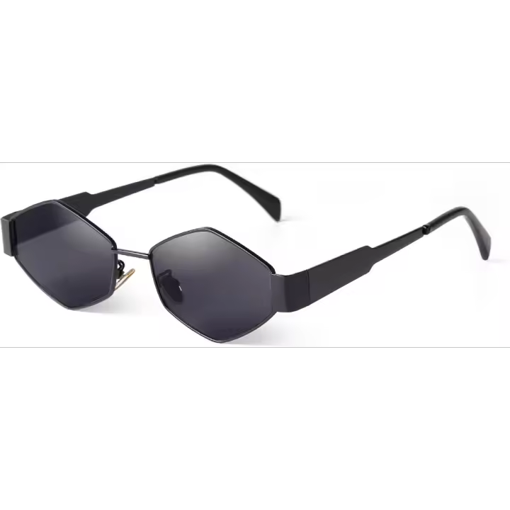 Gafas de Sol para Mujer, vintage, estrechas, hexagonales, Montura de metal, retro, UV400 - 1