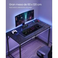 Mesa Oficina Pequeña y Estación Trabajo, Mesa para Teletrabajo, Estudio, Dormitorio, 50 x 100 x 76 cm, Estilo Industrial, Estructura Metal, Marrón Rústico y Negro Tinta LWD41X - details 77