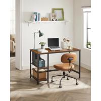 Escritorio con 2 Estantes a la Izquierda o a la Derecha, Mesa de Trabajo, para Salón Oficina, Estructura de Acero, Industrial, Marrón Rústico y Negro Tinta LWD47X - details 6