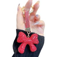 LLavero de lazo de diamante con diamantes de imitación para mujer, colgante con lazo de cristal coreano, creativo, con lazo de diamantes de imitación - details 11