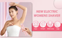 Afeitadora de bikini, afeitadora eléctrica 2 en 1 para mujer, recortadora de bikini de doble cabezal para mujer, recortadora de vello corporal impermeable en seco y húmedo - details 0