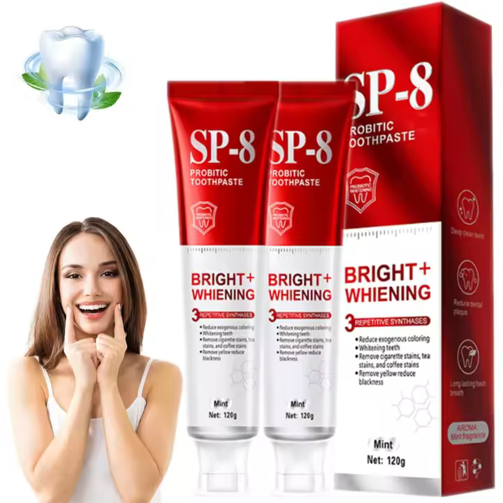2 uds pasta de dientes, pasta de dientes probiótica SP-8 aliento fresco, protege la salud bucal de los dientes, espuma rica y fácil enjuague, cuidado de limpieza profunda - 1