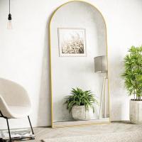 Cuerpo Entero Curvado, Espejos Grandes de Pared con Marco de Aluminio 161 x 52 cm, Espejo de Pie Inclinado o Colgante para Salón, Dormitorio, Entrada, Negro - details 16