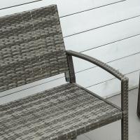 Homfa Patio al aire libre Banco de mimbre de ratán Silla de dos plazas Reposabrazos Cubierta de jardín Silla de ratán para todo tipo de clima Sofá de dos plazas - details 19