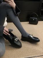 Mocasines perezosos con bloqueo de metal de un pedal, nuevos zapatos de cuero pequeños con plataforma de cabeza redonda de estilo británico - details 9