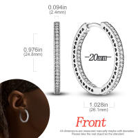 Pendientes de aro de Plata de Ley 925 para mujer, aretes con forma de corazón, luna y estrella, regalos de joyería - details 22