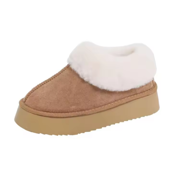 Nuevas botas mullidas por encima de la rodilla de alta calidad con zapatos de mujer de piel cálidos antideslizantes y baratos para invierno sin logotipo - 1