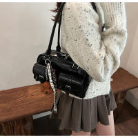 Versión coreana retro de un solo hombro, bolso axilar de gran capacidad, bolso baguette para viajes diarios, bolso Boston, bolso de almohada para mujer - details 7