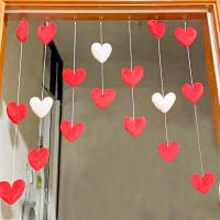 Cortina De Corazón Rosa Para Niñas Decoración De Habitación Cortina Divisoria Con Borlas Y Diamantes Para Sala De Estar Moderna Cortina Translúcida De Poliéster - details 10