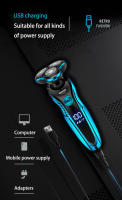 Afeitadora eléctrica lavable y recargable para hombres, máquina de afeitar eléctrica, cortadora de pelo, corte, afeitado, recortadora de barba, uso Dual en seco y húmedo - details 8