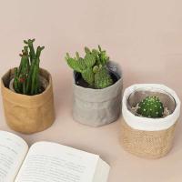 Cesta de lámpara de tela lavable de papel kraft Retro, cubierta de cesta de flores, portalápices, artículos para el hogar para maquillaje de escritorio - details 14