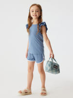 Conjunto De Verano Para Bebé Niña 2024 Shorts Y Camiseta Cómodo Transpirable Ropa De Casa Estilo Casual Sin Mangas Cuello Redondo - details 14