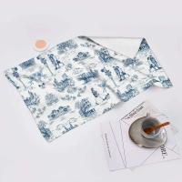 Toile De Jouy Toalla Algodón Francés Azul Marino Baño Ducha Deportes Yoga Toallas - details 119