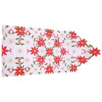 Camino de mesa bordado navideño, acebo de lujo, Poinsettia, decoraciones navideñas, 15x70 pulgadas - details 0