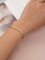 Pulseras de surfista con cuentas chapadas en oro, pulsera con dijes de perlas naturales, joyería de verano hecha a mano para mujeres, regalo para chicas adolescentes - details 2