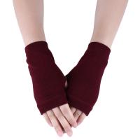 Guantes sin dedos de Color sólido para mano, muñeca, brazo, tejido de ganchillo, mitones de lana sintética, media manopla, guantes de ciclismo, guantes de medio dedo - details 5
